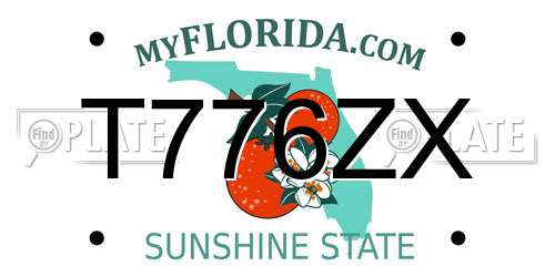 T776ZX Florida License Plate