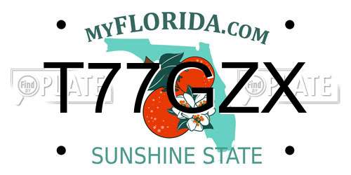 T77GZX Florida License Plate