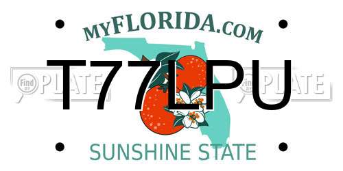 T77LPU Florida License Plate