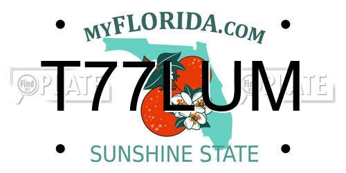 T77LUM Florida License Plate