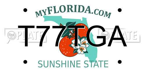 T77TGA Florida License Plate