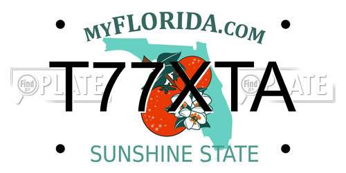 T77XTA Florida License Plate