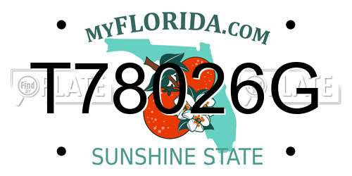 T78026G Florida License Plate