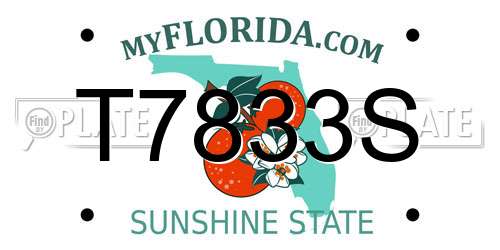 T7833S Florida License Plate
