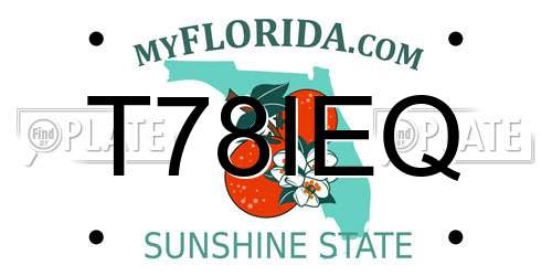 T78IEQ Florida License Plate
