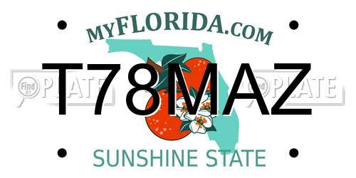 T78MAZ Florida License Plate