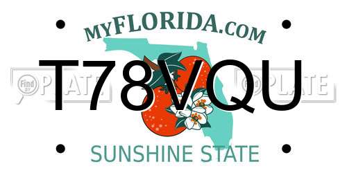 T78VQU Florida License Plate