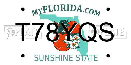 T78YQS Florida License Plate