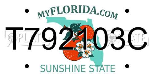 T792103C Florida License Plate