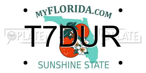 T7DUR Florida License Plate