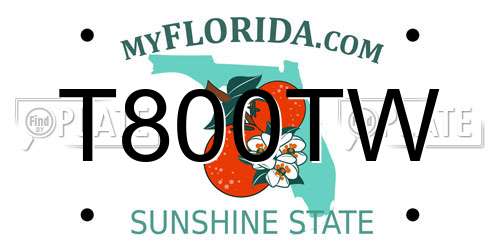 T800TW Florida License Plate