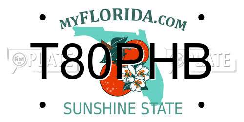 T80PHB Florida License Plate