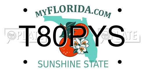 T80PYS Florida License Plate