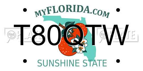 T80QTW Florida License Plate
