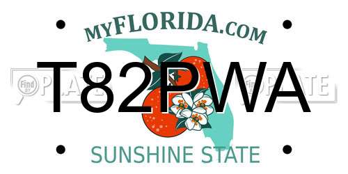 T82PWA Florida License Plate