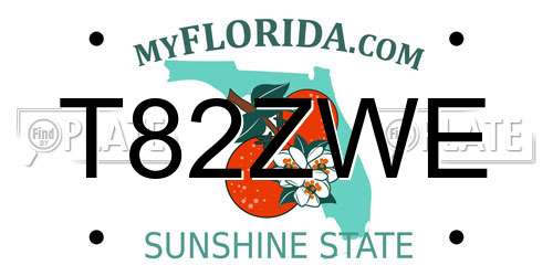T82ZWE Florida License Plate