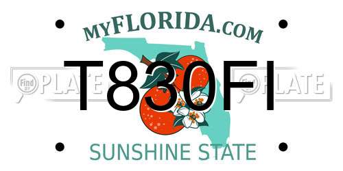 T830FI Florida License Plate