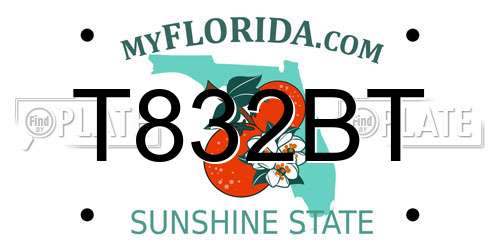 T832BT Florida License Plate