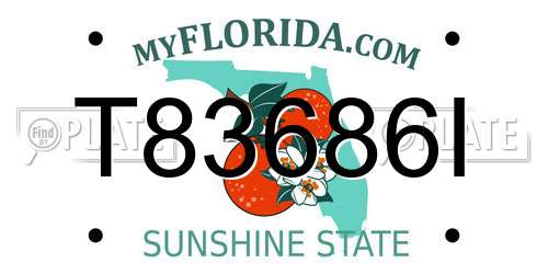 T83686I Florida License Plate