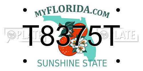 T8375T Florida License Plate