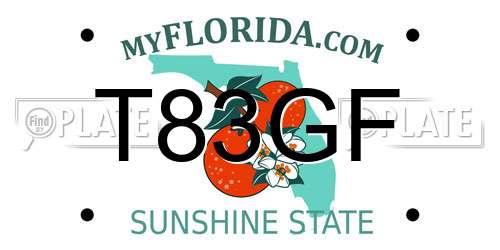 T83GF Florida License Plate