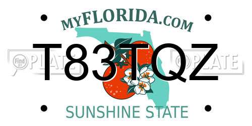 T83TQZ Florida License Plate