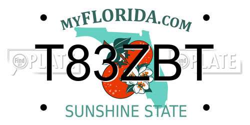T83ZBT Florida License Plate