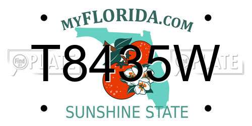 T8435W Florida License Plate