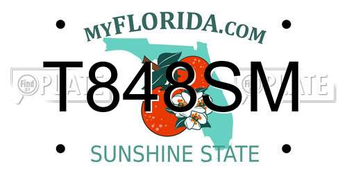T848SM Florida License Plate