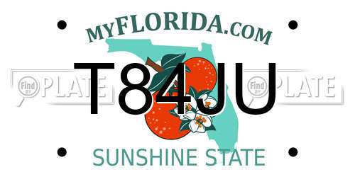 T84JU Florida License Plate