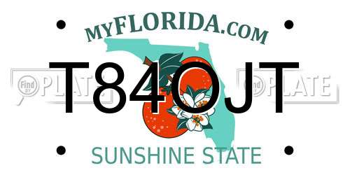 T84OJT Florida License Plate