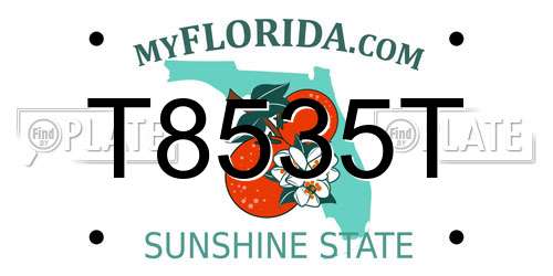 T8535T Florida License Plate