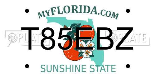T85EBZ Florida License Plate