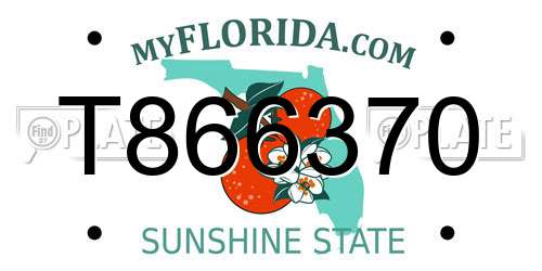 T866370 Florida License Plate