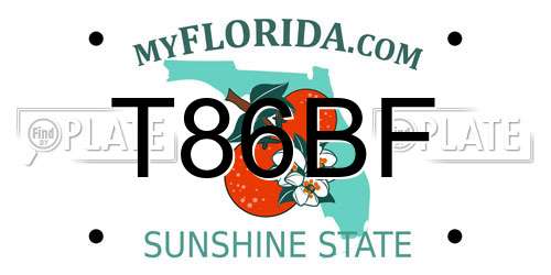 T86BF Florida License Plate