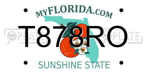 T878RO Florida License Plate