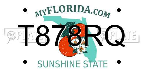 T878RQ Florida License Plate