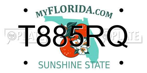 T885RQ Florida License Plate