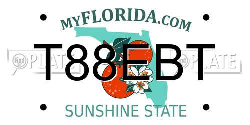 T88EBT Florida License Plate