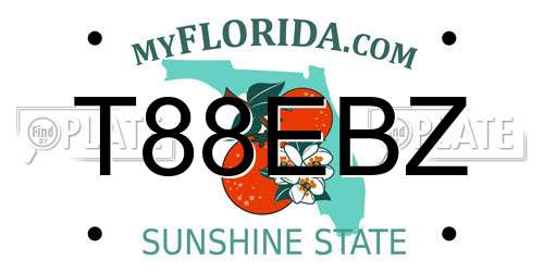 T88EBZ Florida License Plate