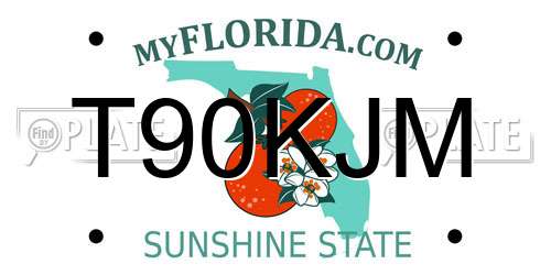 T90KJM Florida License Plate