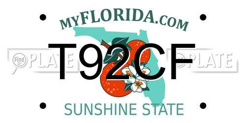 T92CF Florida License Plate