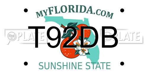 T92DB Florida License Plate