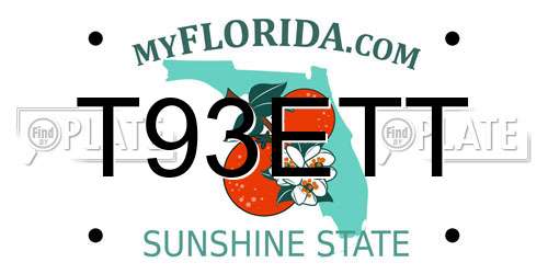 T93ETT Florida License Plate