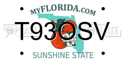 T93OSV Florida License Plate