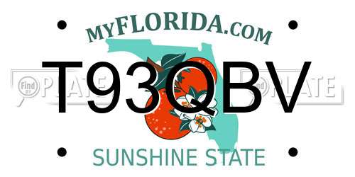 T93QBV Florida License Plate