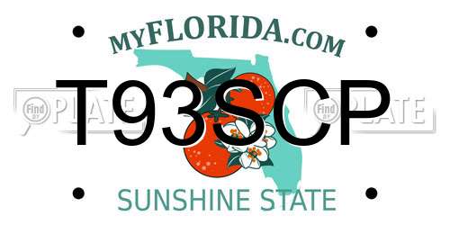 T93SCP Florida License Plate