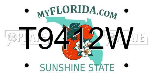 T9412W Florida License Plate