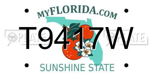 T9417W Florida License Plate