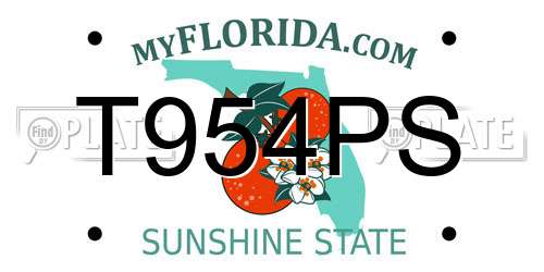 T954PS Florida License Plate
